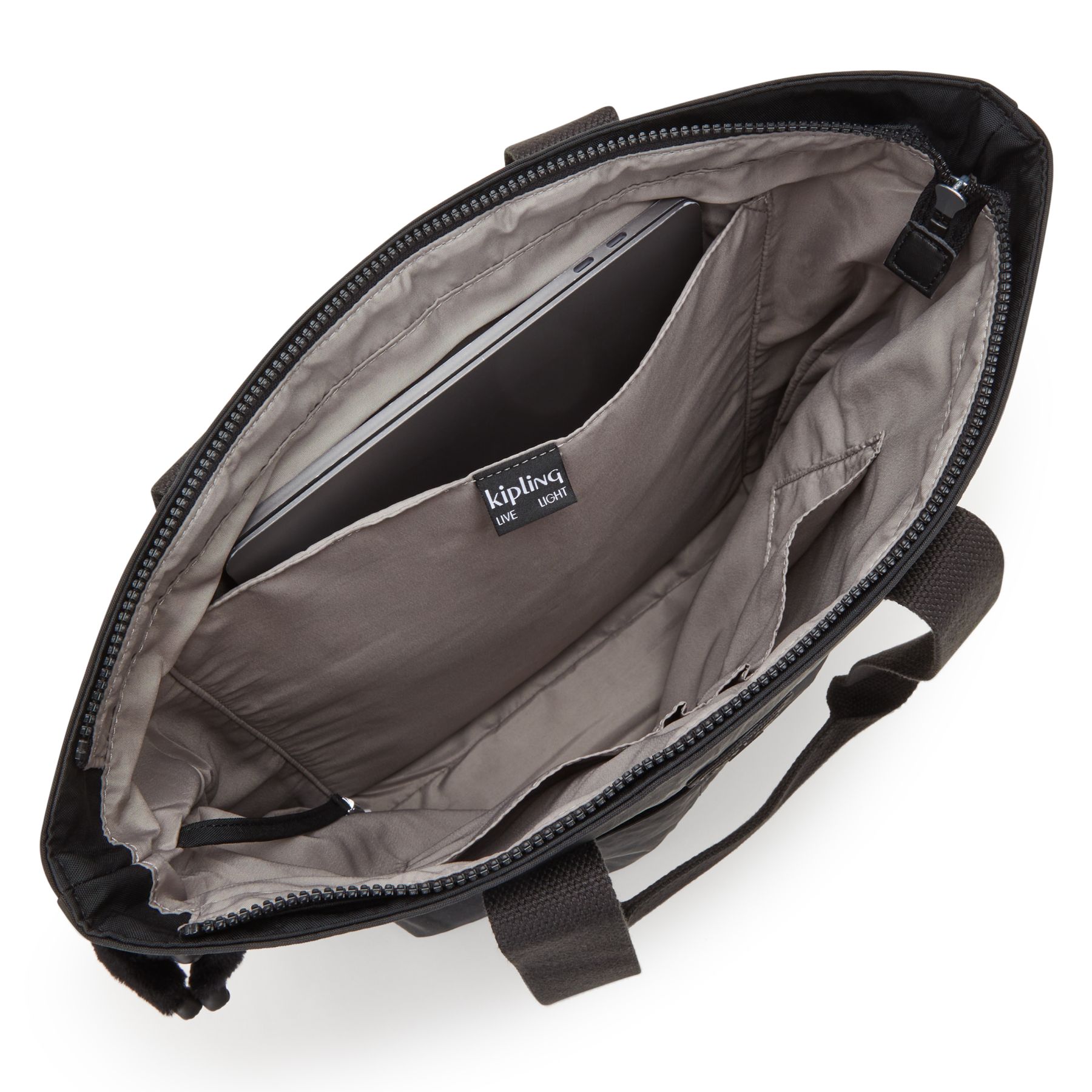 HANIFA Grand Fourre-Tout avec Compartiment pour Ordinateur - Black Noir