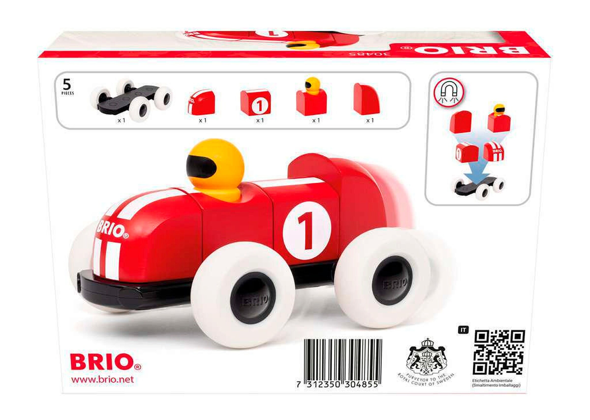 BRIO Rennwagen aus magnetischen Bausteinen