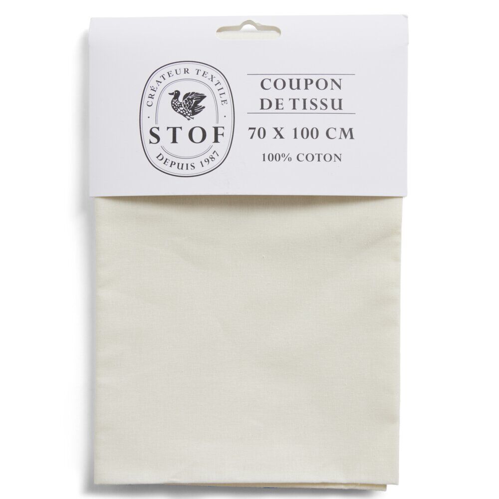 Coupon tissu coton 70x100cm blanc écru