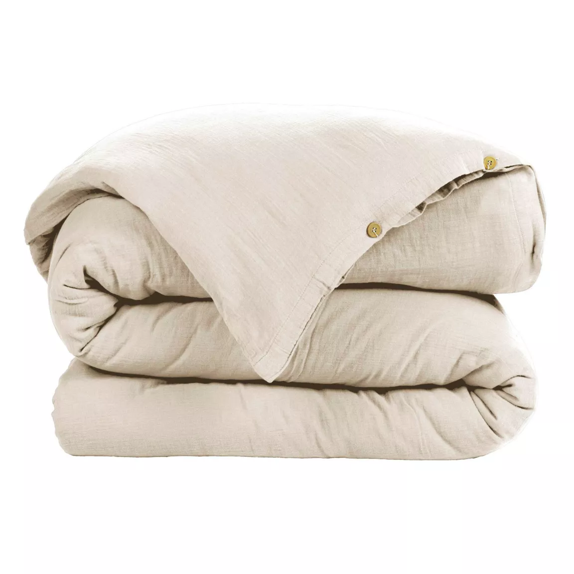 Housse de couette gaze de coton (140 x 200 cm) Gaïa Beige pampa