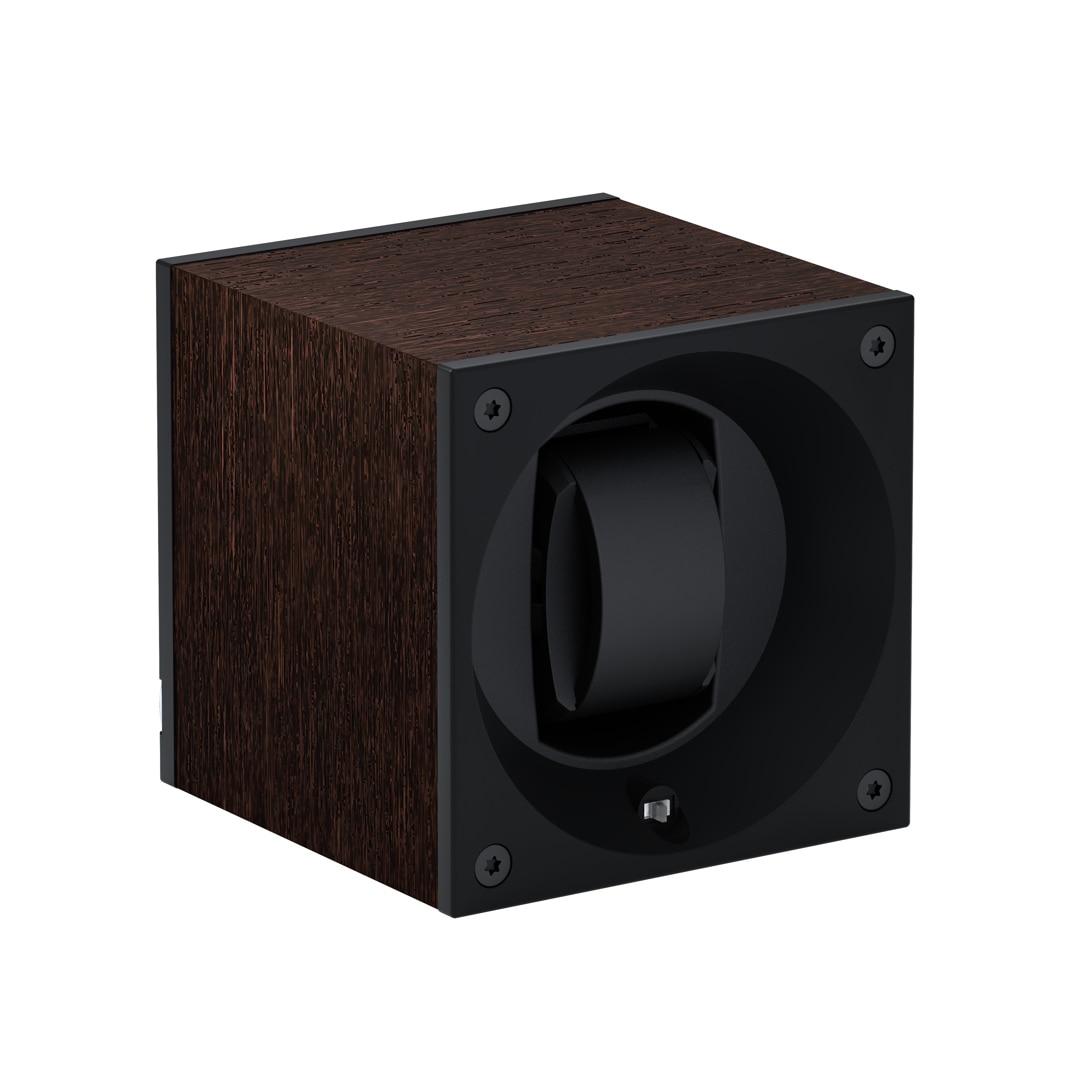 SwissKubik Masterbox Natürliches Wenge-Holz - 1 Uhr