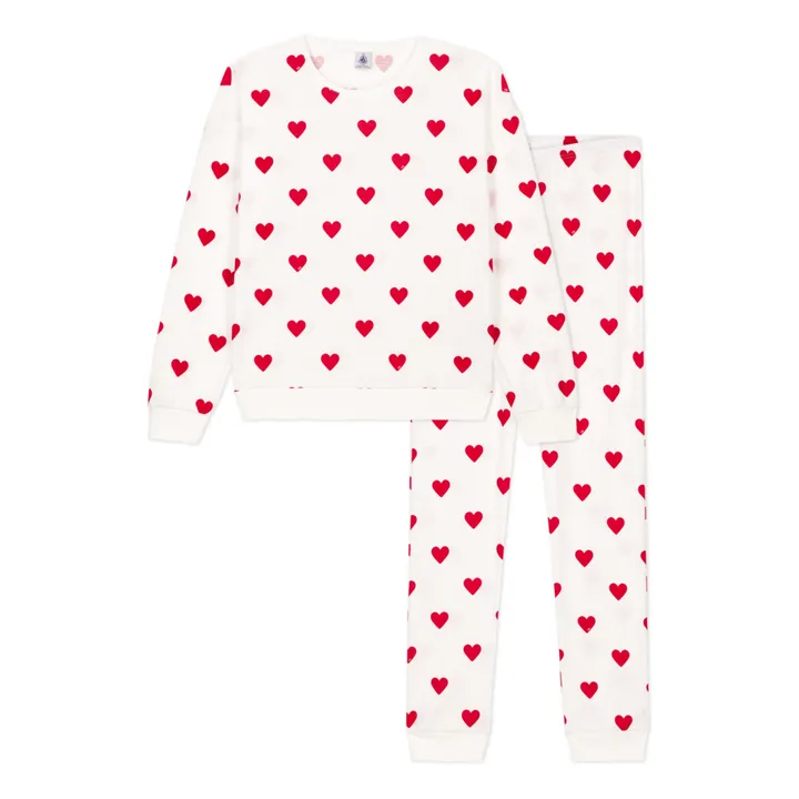 Petit Bateau Ensemble Pyjama Moxa Cœurs - Collection Femme | Blanc