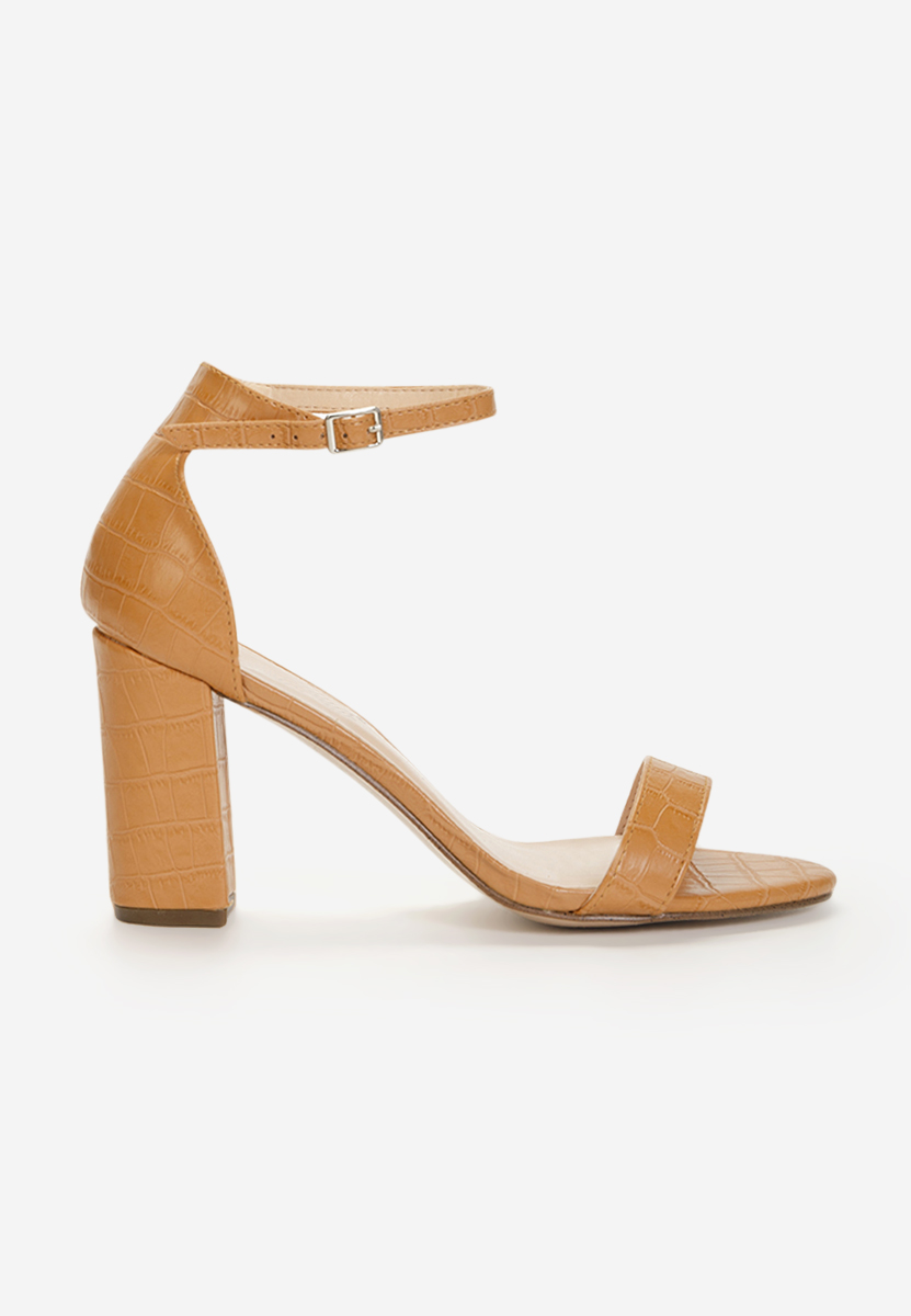 Sandales à talon épais chameau Leilana