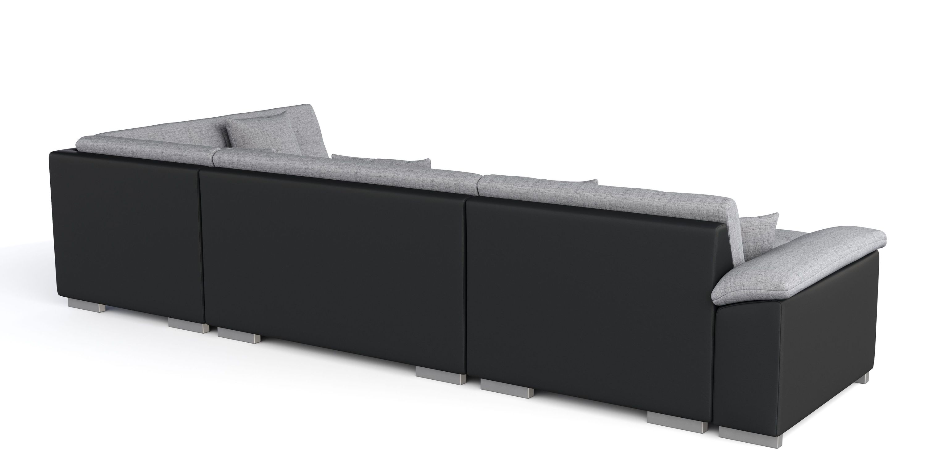 Ecksofa ARIA links grau/schwarz