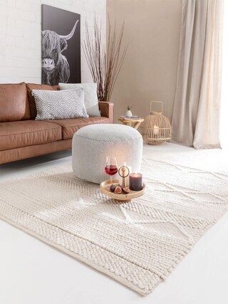 benuta pure Wollteppich ALVA 80 x 150 cm cream