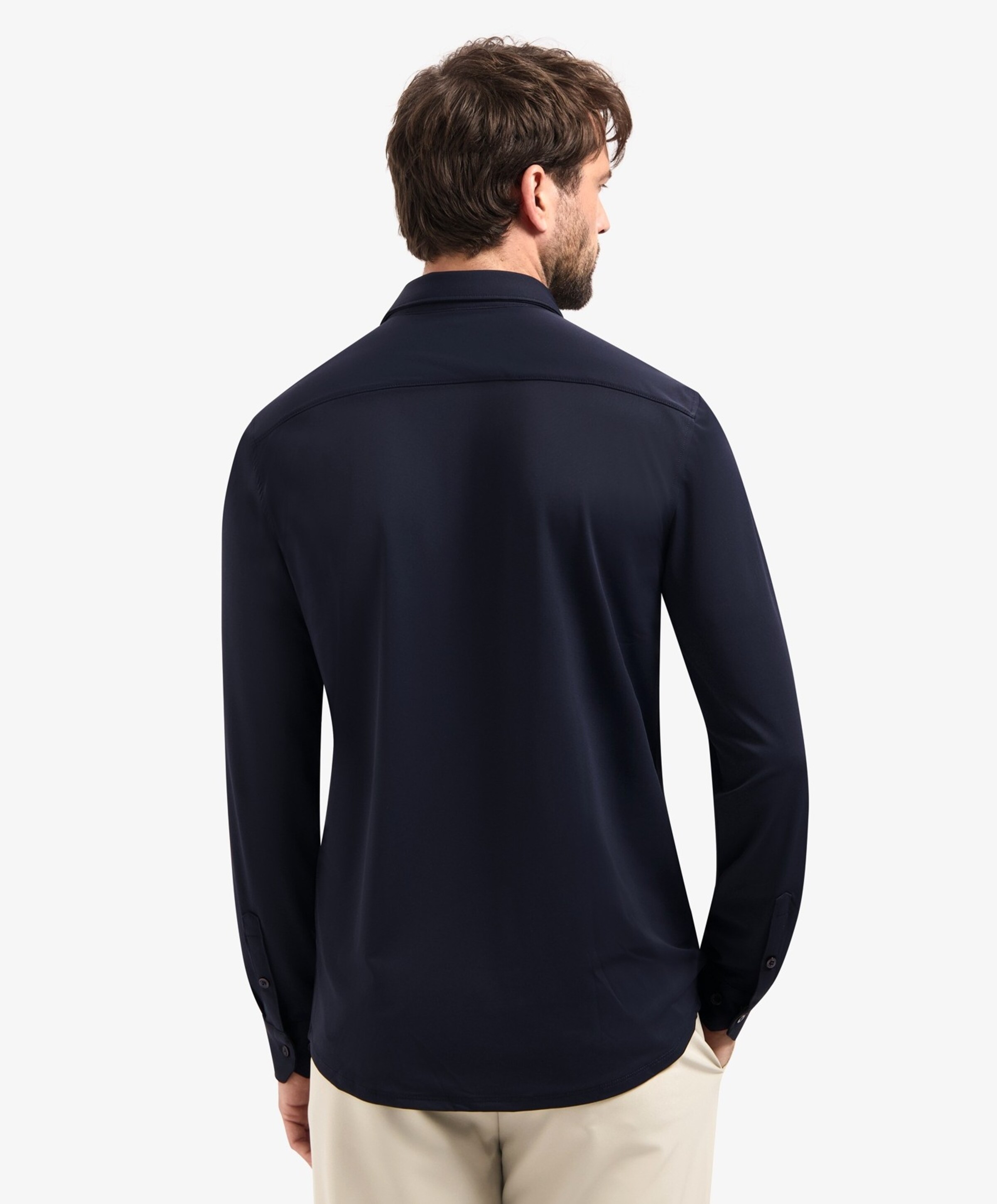 No Excess Heren overhemd lange mouw blauw