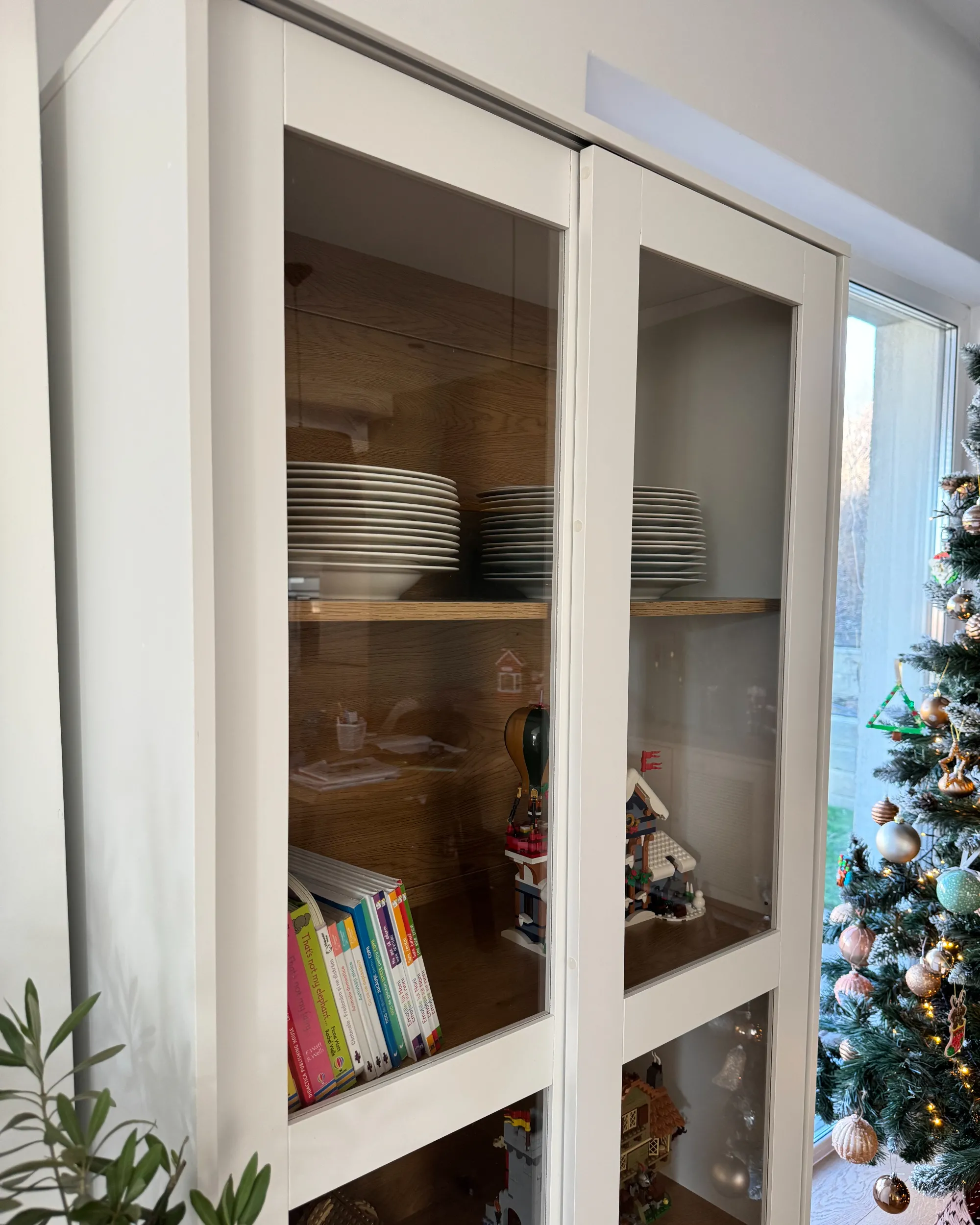 Glazen vitrinekast RUMSON 80 cm Wit