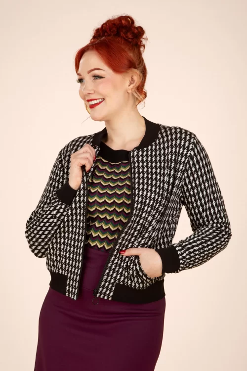 Mademoiselle YéYé Best Friends college jack in zwart en wit