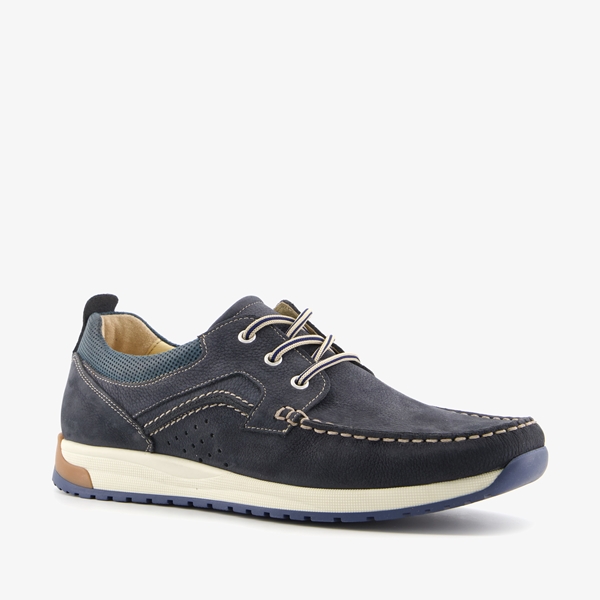Van Beers leren heren veterschoenen blauw