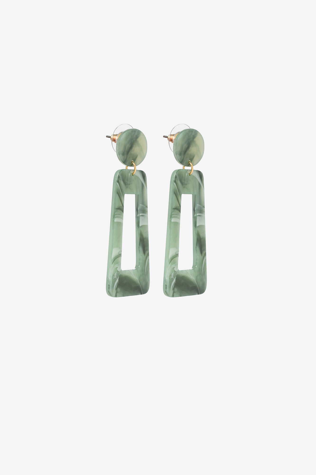 Pendientes largos com detalhes de cores - verde