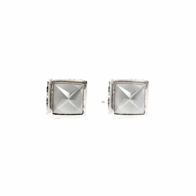 Boucles D'oreilles Argent Classy Pierre Blanche