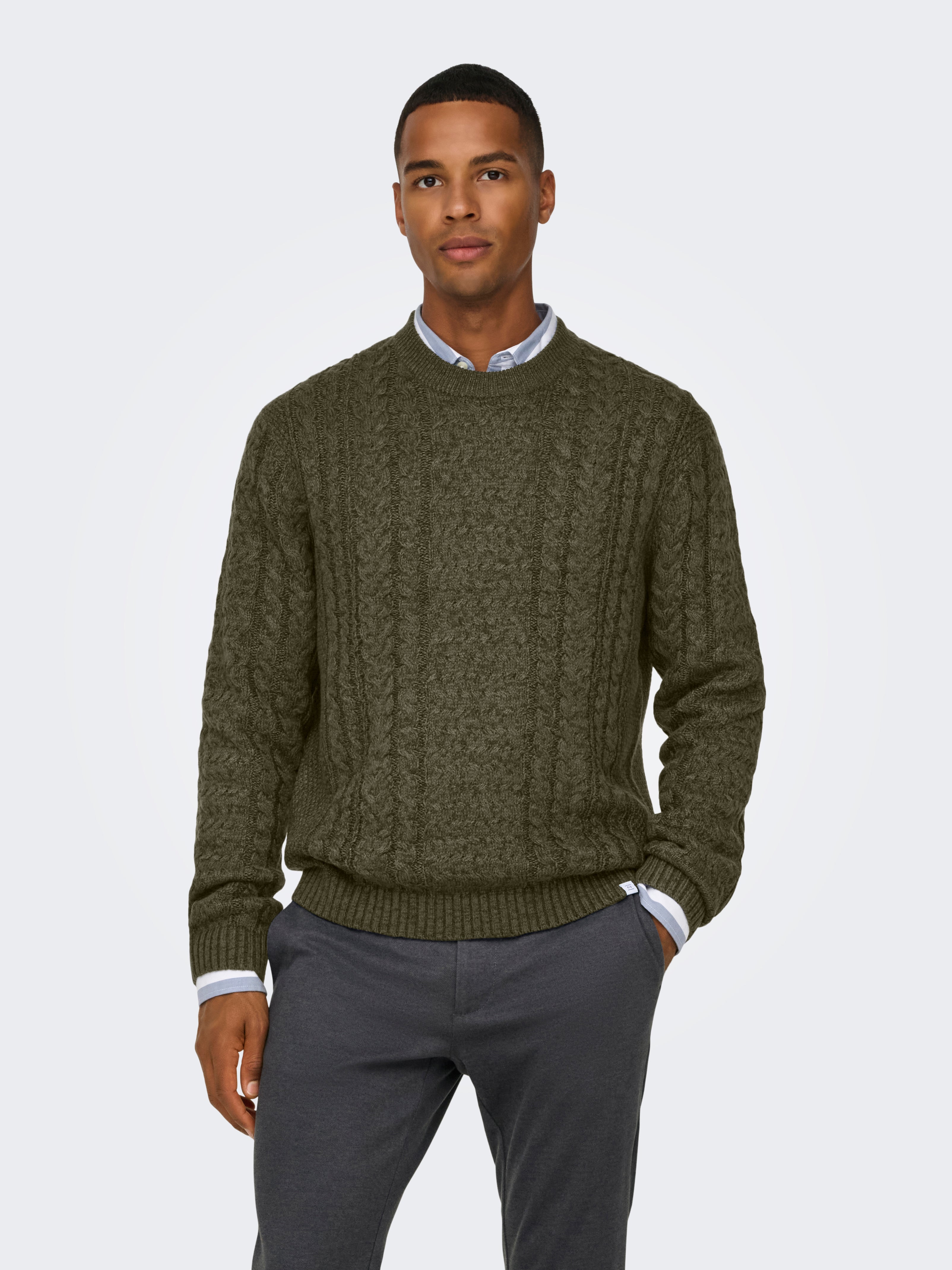 ONSFLETCHER Pullover Olive Night