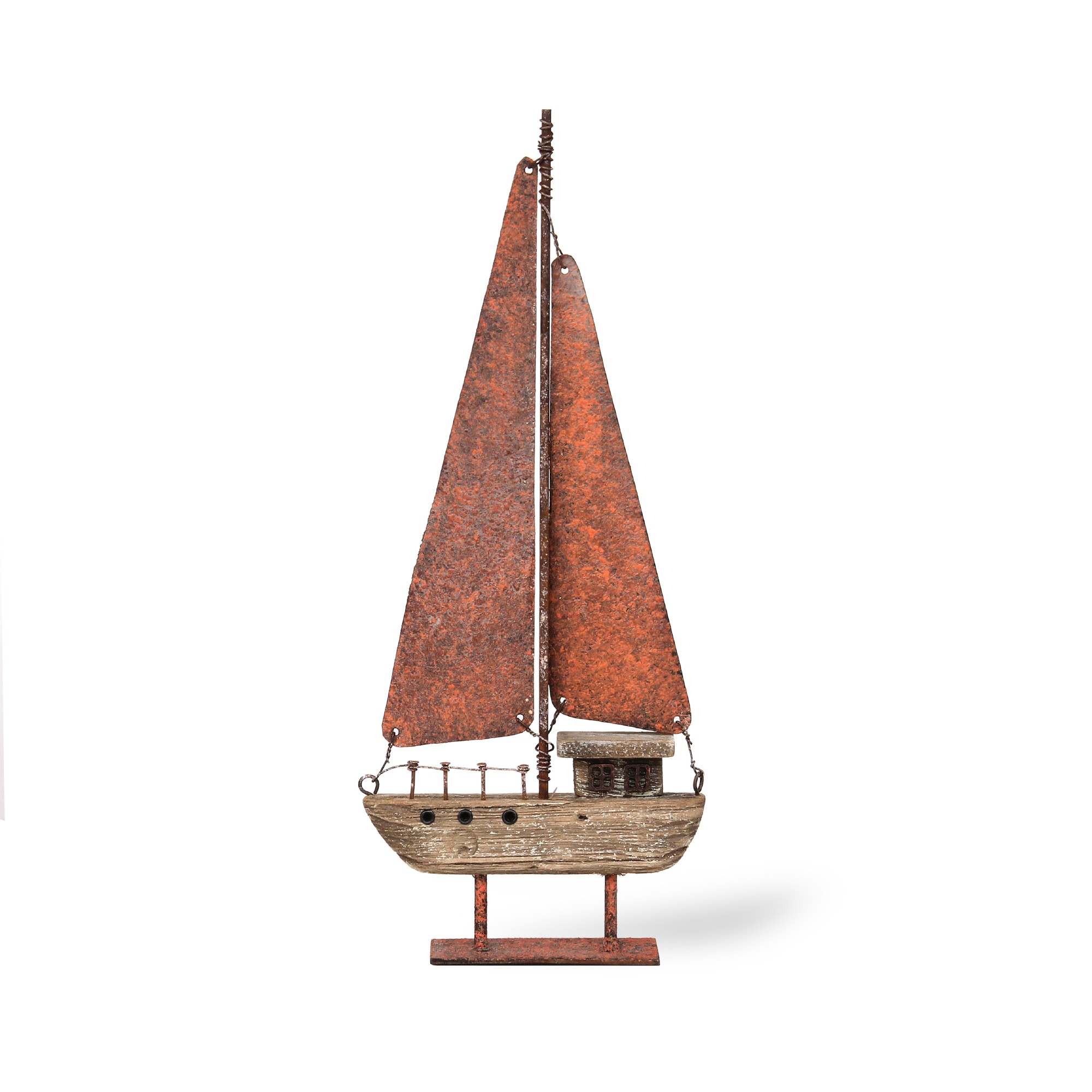 Segelboot auf Ständer, natur, H 26 cm, B 11 cm, L 3 cm von fischer's lagerhaus