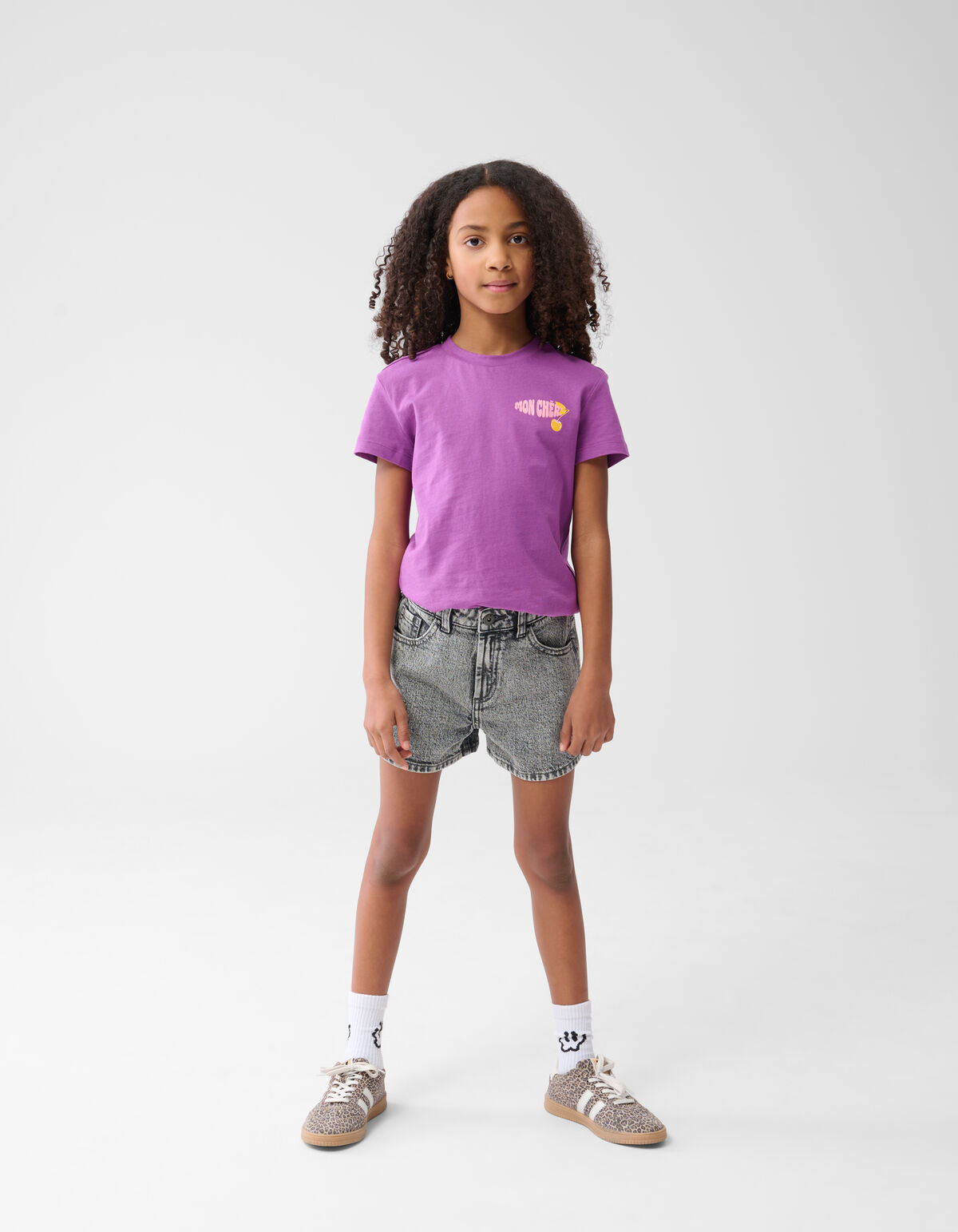Strass Denim Short Grijs