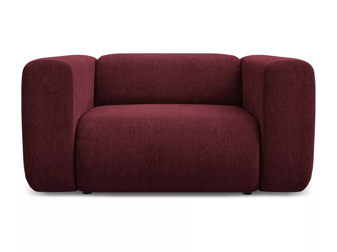 Fauteuil en tissu chenille - bordeaux - EKAHI