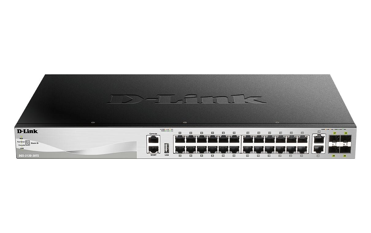 Switch DGS-3130-30TS 30 Port<br>Gigabit Layer 3 Stackable Managed Switches DGS-3130 Series