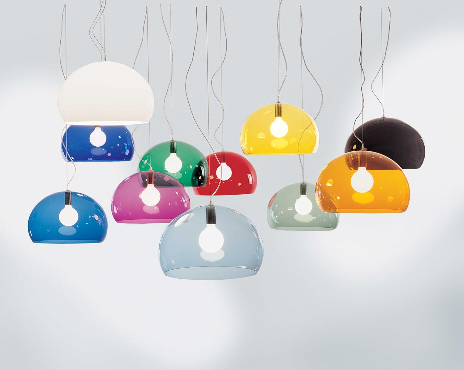 Kartell Small Fl/Y, Suspension Lamp, Weiß Undurchsichtig