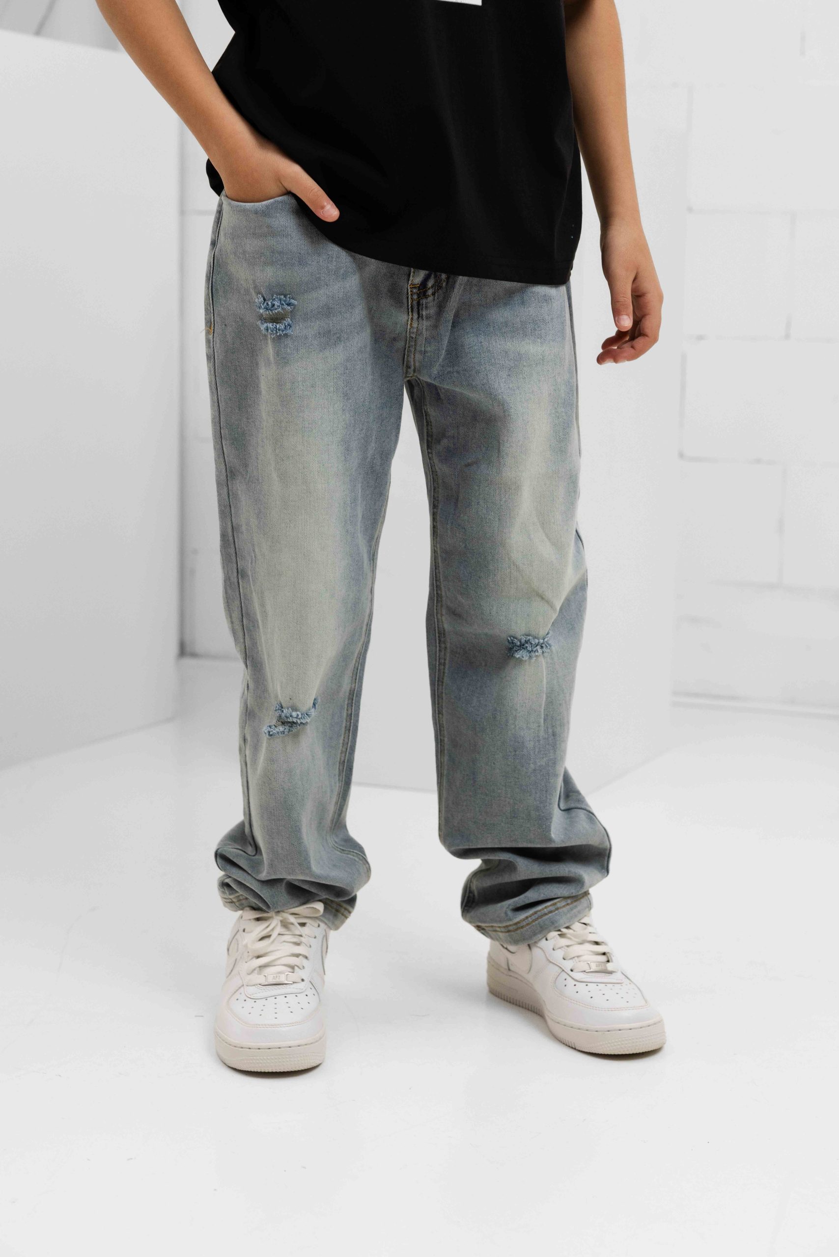 Black Bananas Laser Denim Jeans Kids Lichtblauw