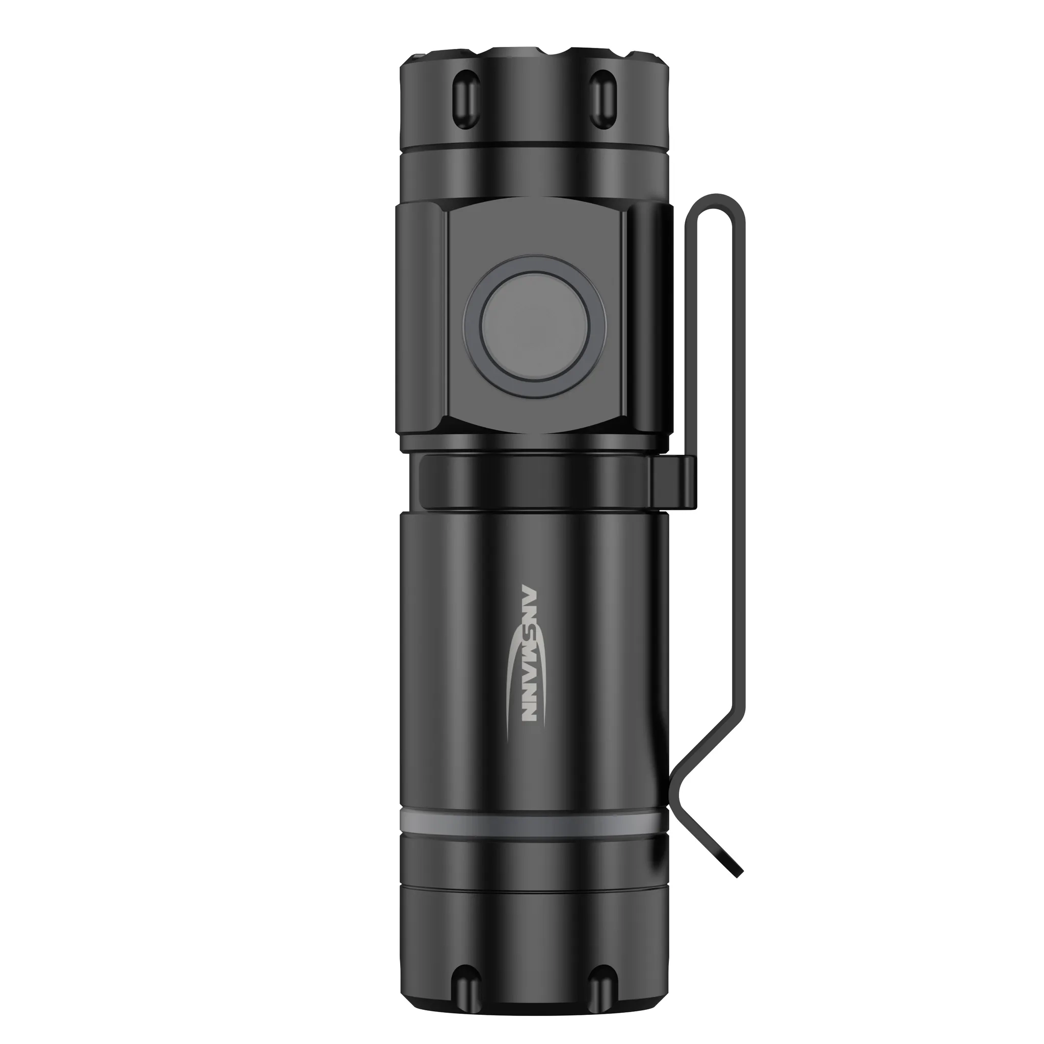 (7.4cm) Mini Aluminium Akku Taschenlampe Outdoor Heimwerker Licht mit 3 Leucht Modi (1600-0693) - Schwarz