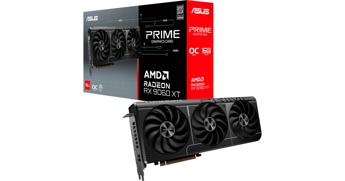 ASUSPRIME Radeon RX 9060 XT OC 16GB grafische kaart  (2x DisplayPort, 1x HDMI)