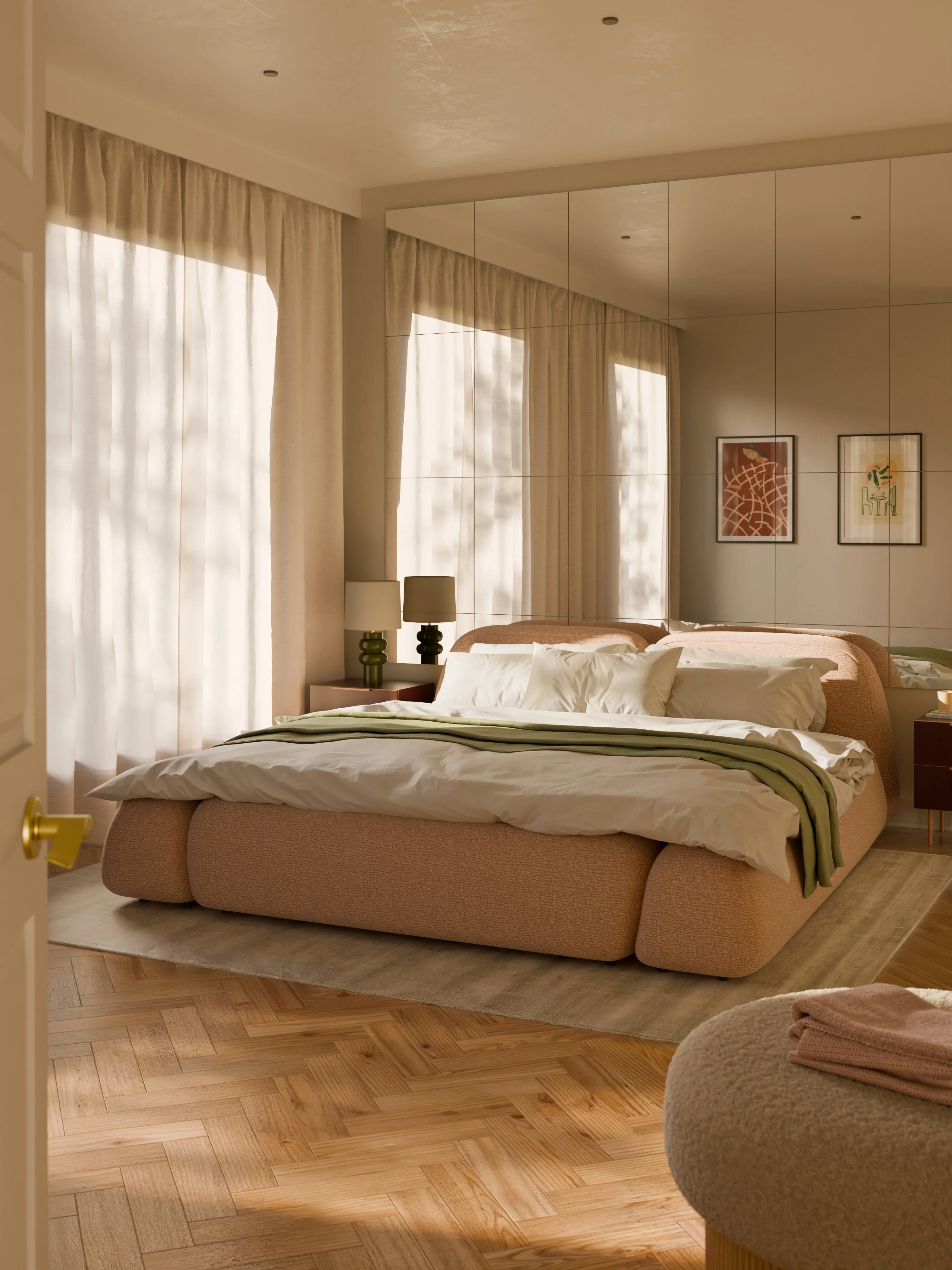 Gestoffeerd bed Wolke