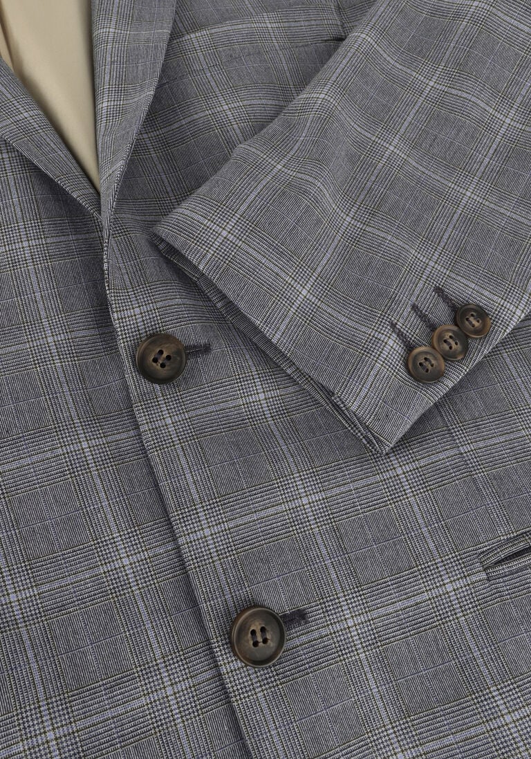 SELECTED HOMME grijze selected homme colbert slhslim-liam grey/blue check blz flex b