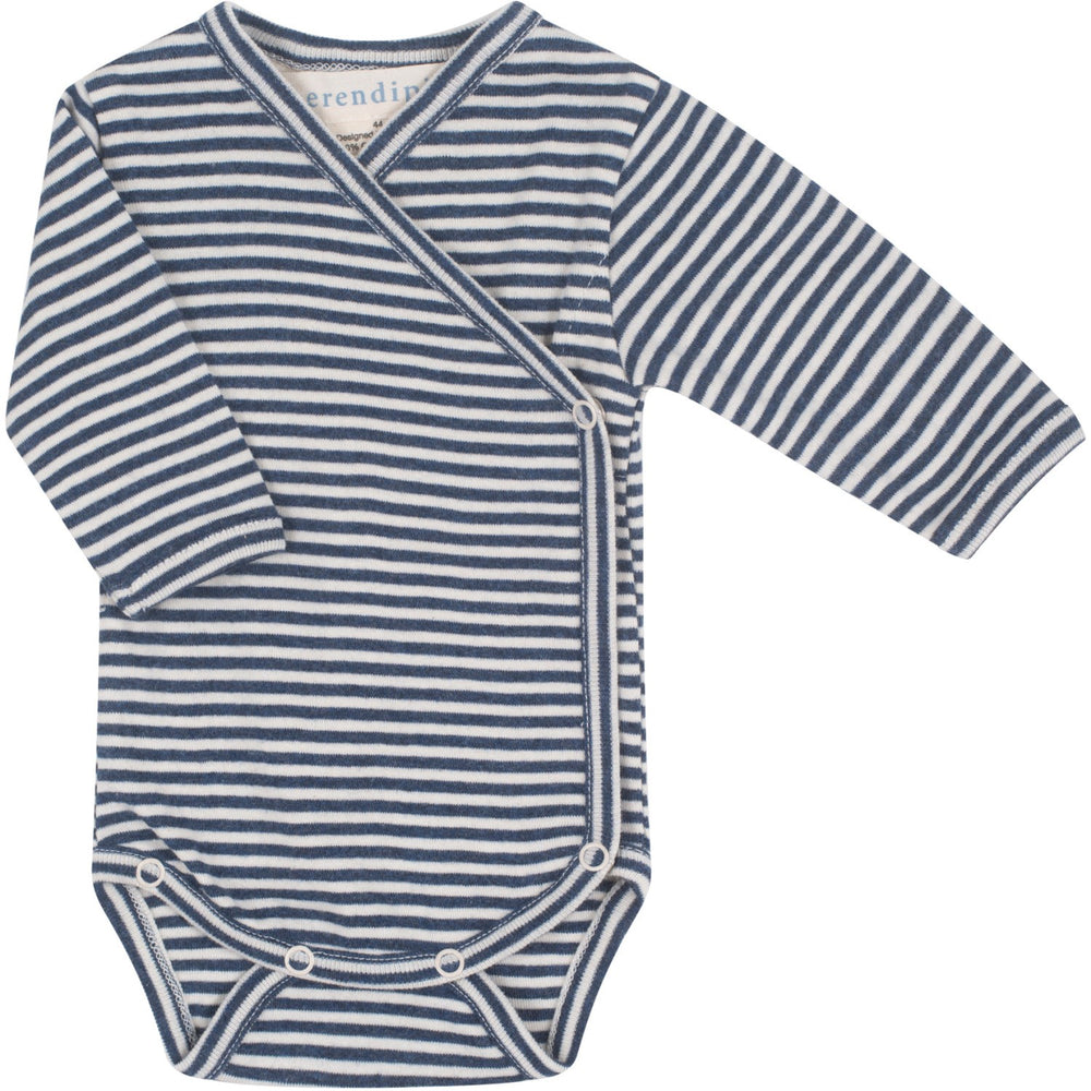 Køb Serendipity Navy/Offwhite Newborn Slå-om Body