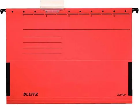 LEITZ ALPHA H?ngetasche, A4, mit Fr?schen, rot - f?r den Markt: D / L / A / CH - 25 St?ck (1986-00-25)