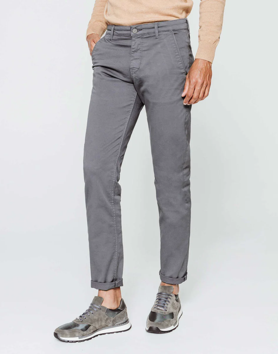 Chino fashion gris moyen