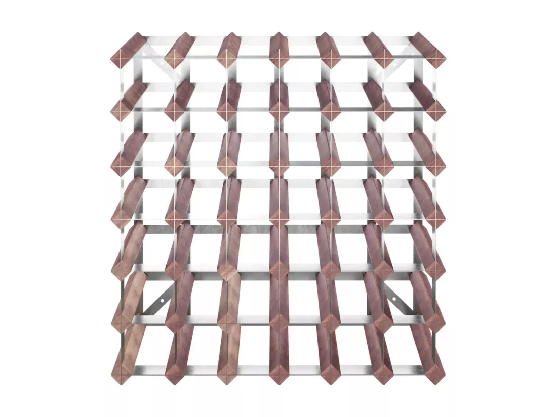Casier à bouteilles pour 42 bouteilles Marron Bois pin solide