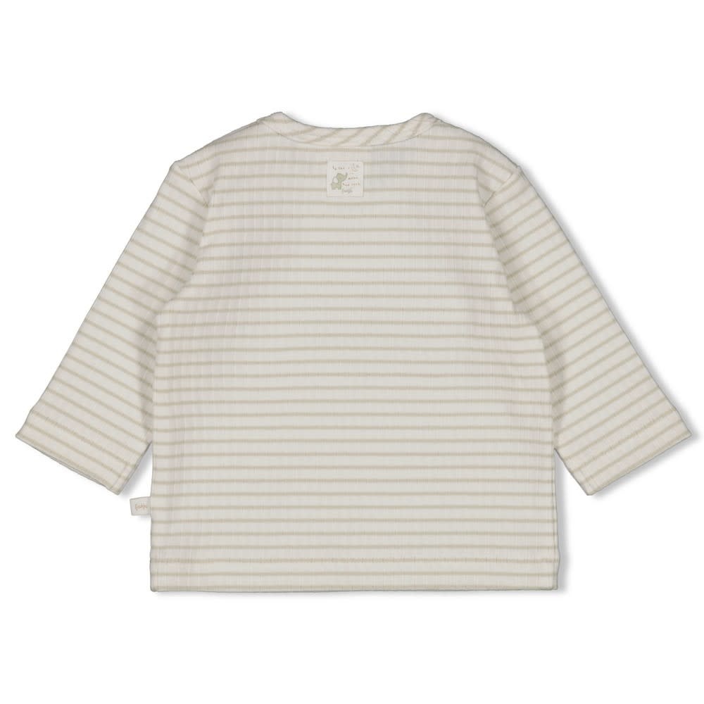 Feetje Feetje longsleeve rib met streep - Elephant mint