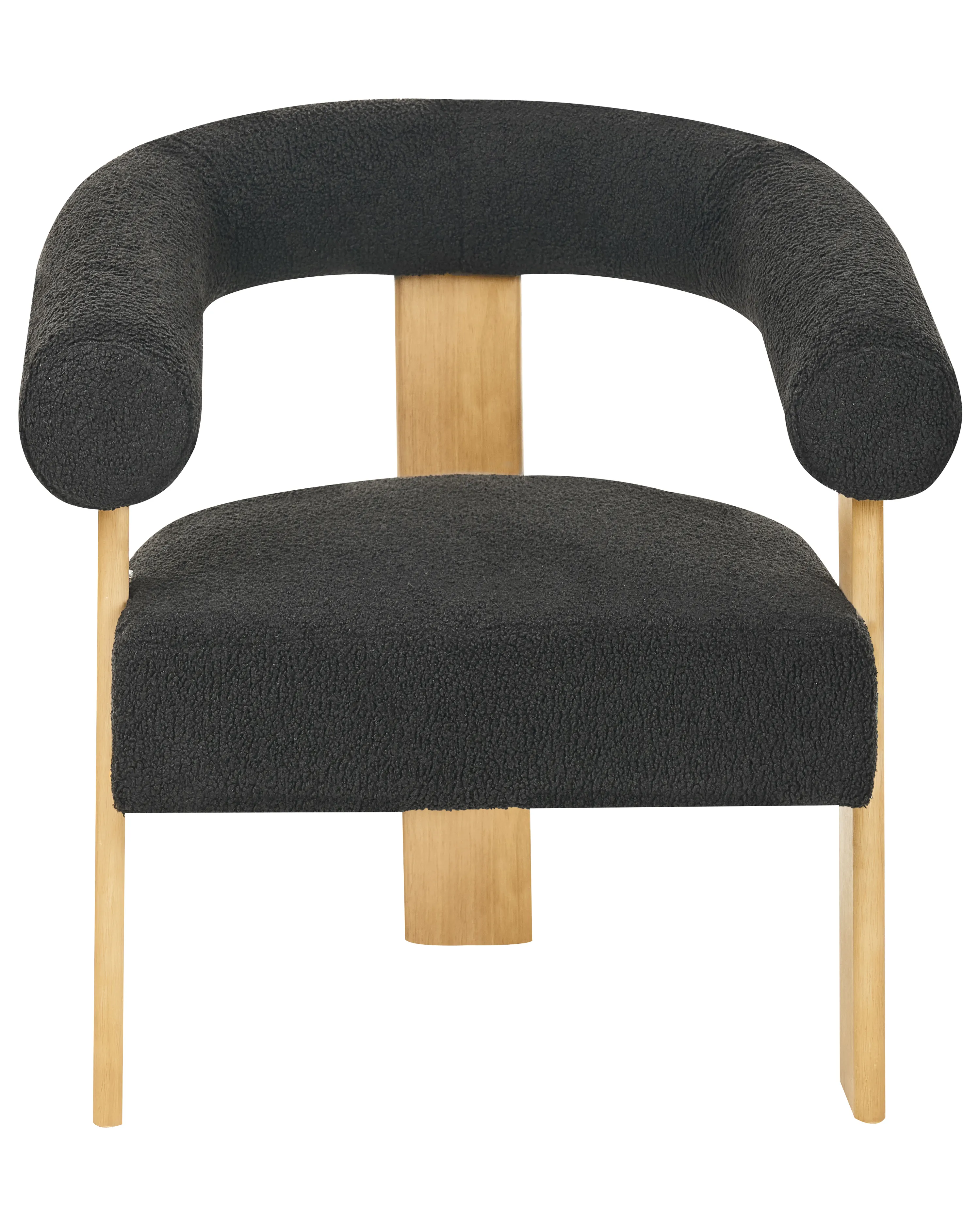 Fauteuil ILBRO Bouclé Zwart/lichtbruin