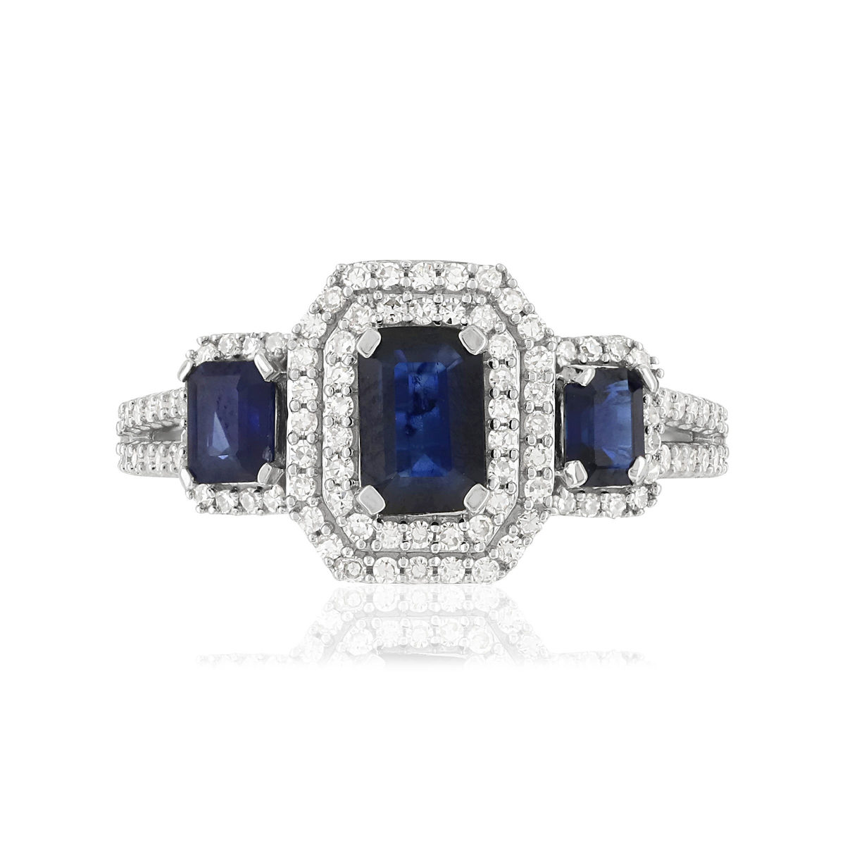 Bague MATY Or 750 blanc Saphirs et Diamants