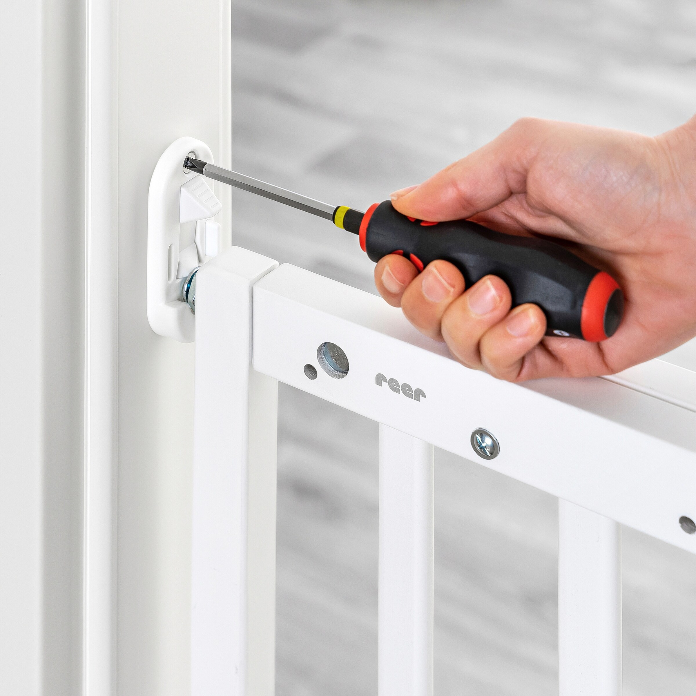 reer Tür- und Treppenschutzgitter Baukasten Schraubgitter weiß