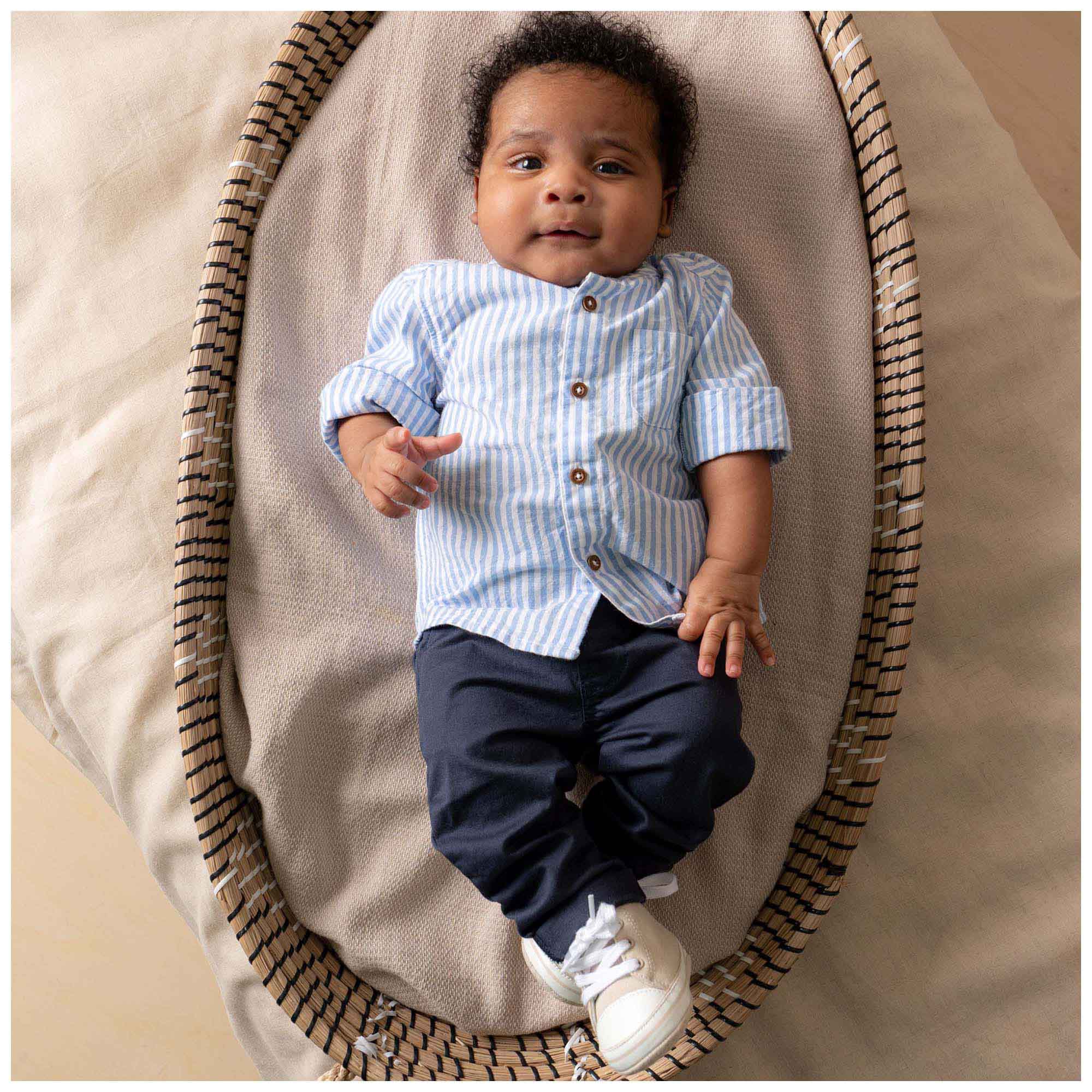 Prénatal baby broek  effen blauw