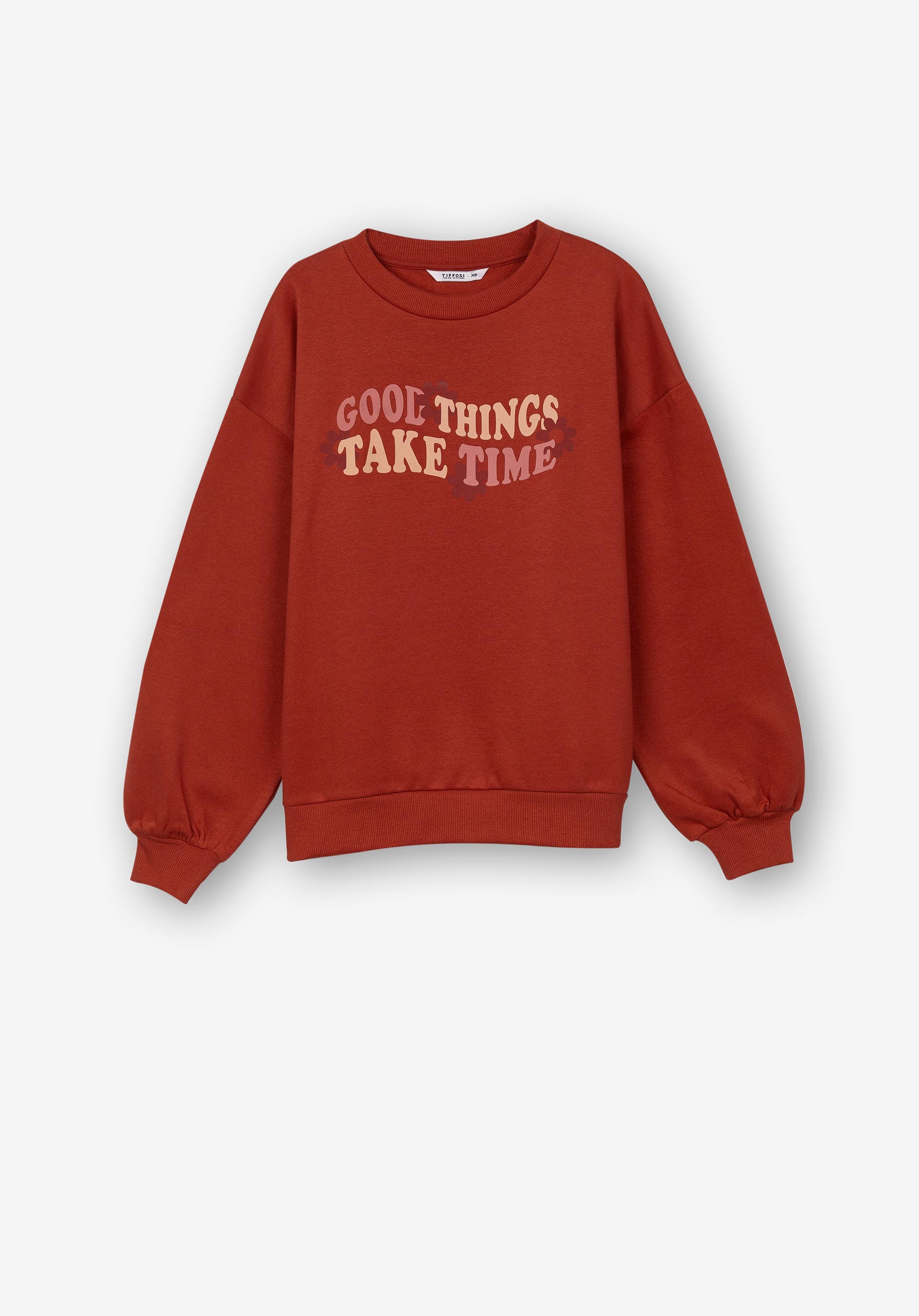 Sweatshirt Texto Frontal com Relevo