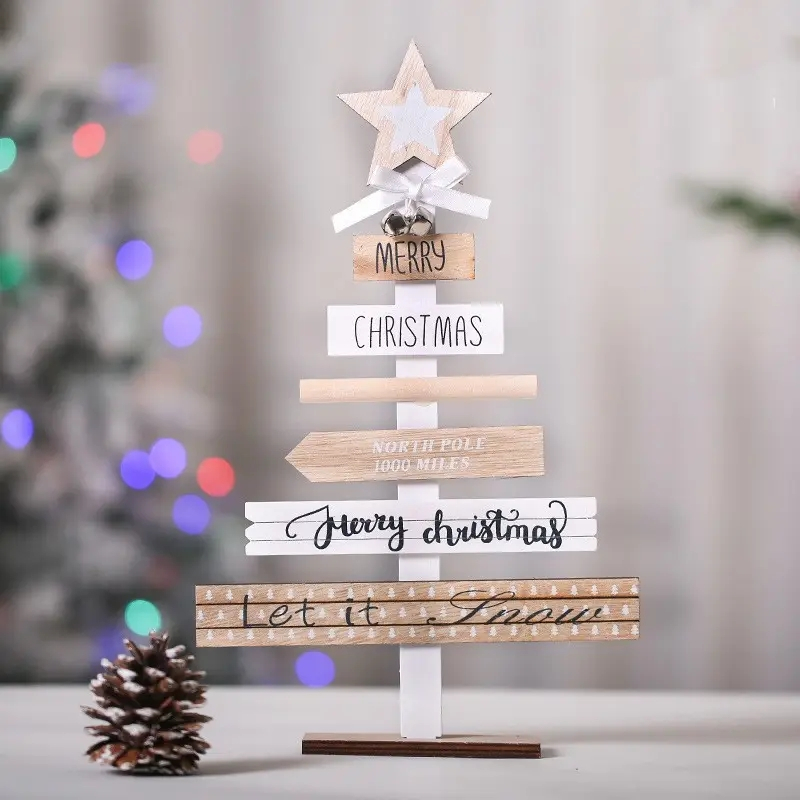 (36x22.5cm) Holz Deko Aufsteller Weihnachts Tischdekoration - Christbaum