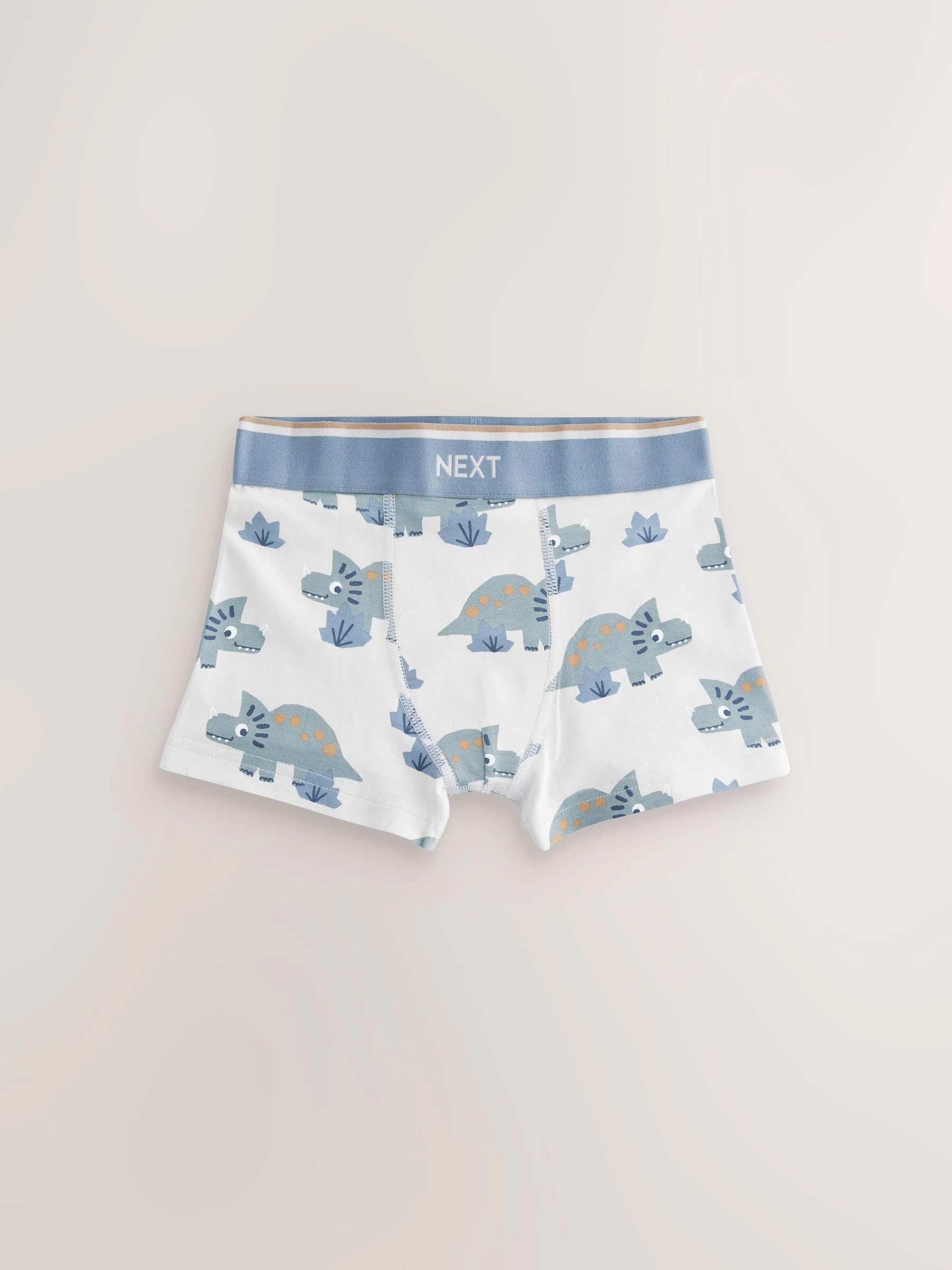 Blauw/bruin met dinoprint - Verpakking van 5 trunks (1,5-12jr)