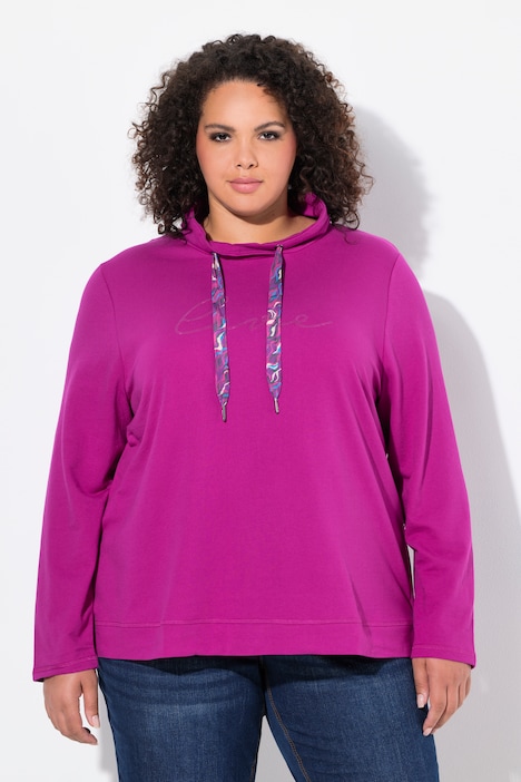 Sweatshirt, Stehkragen, Saum-Zipper, Langarm