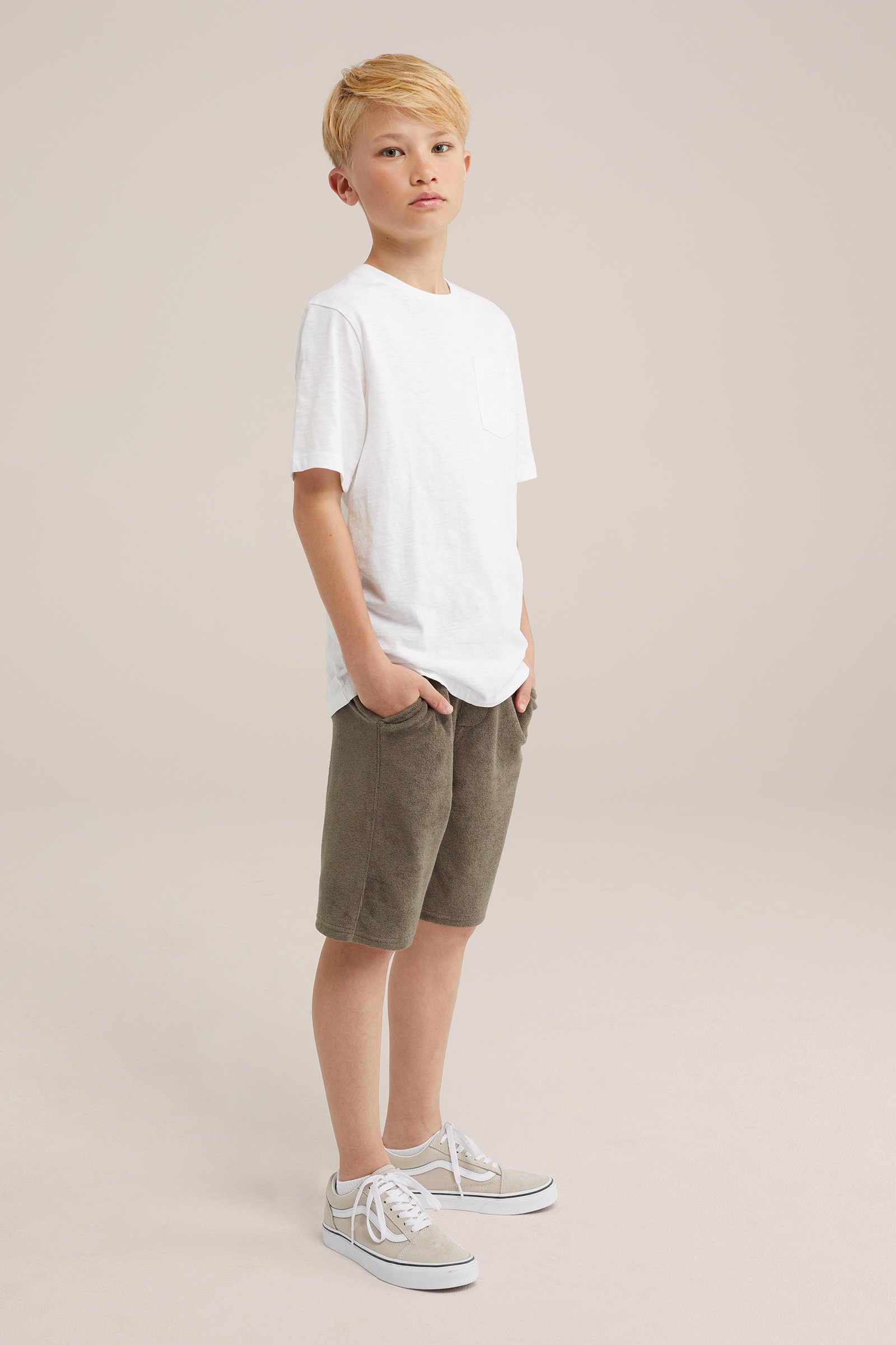 Jongens sweatshort van badstof WE Fashion Khaki