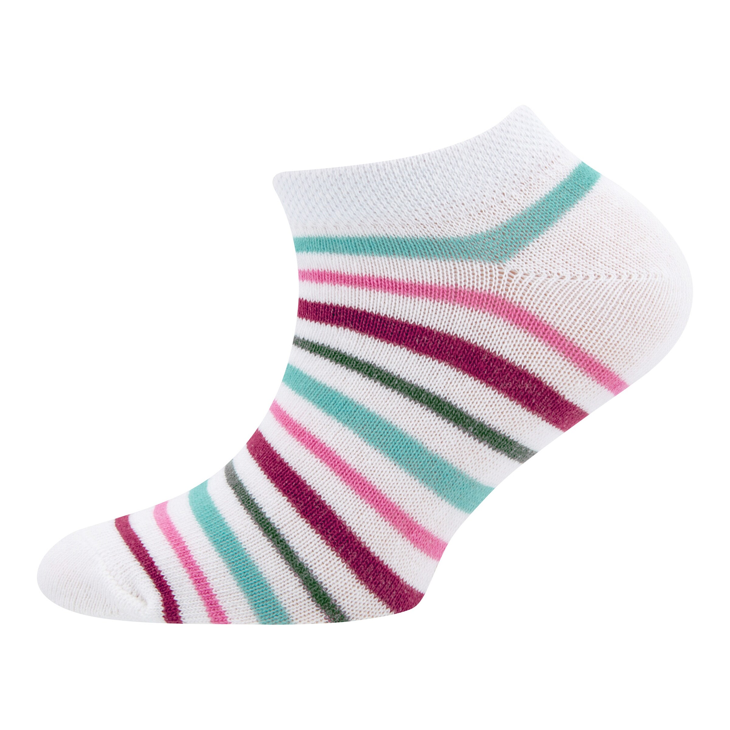 Ewers 3er-Pack Sneakersocken Erdbeeren Ringel rosa/bunt