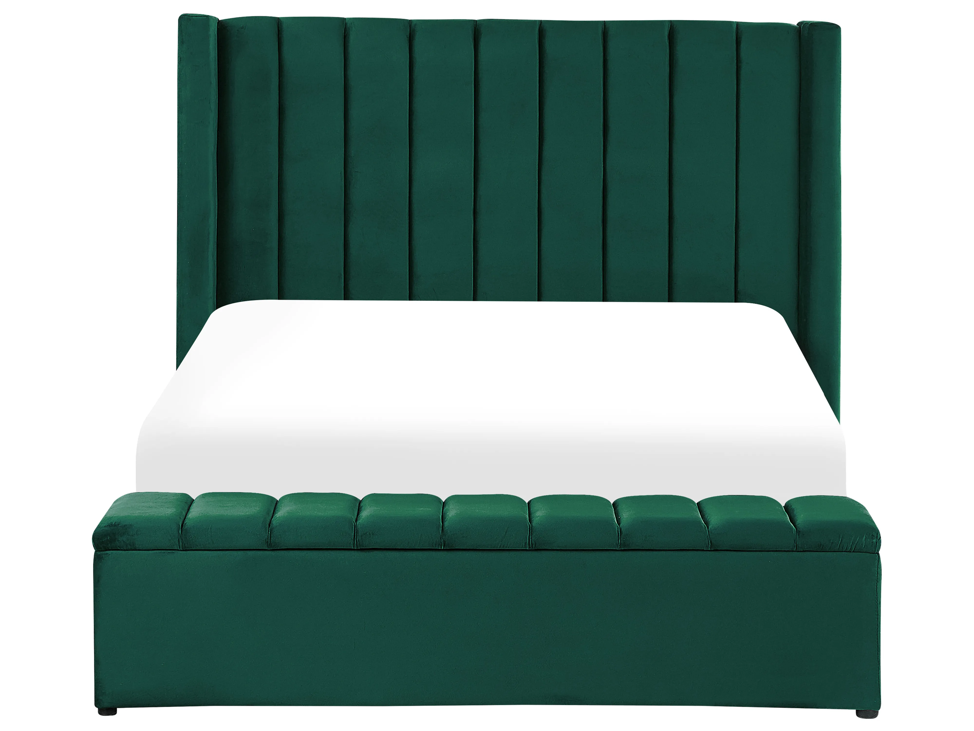 Bed met opbergbankje Fluweel NOYERS 140 x 200 cm Smaragdgroen
