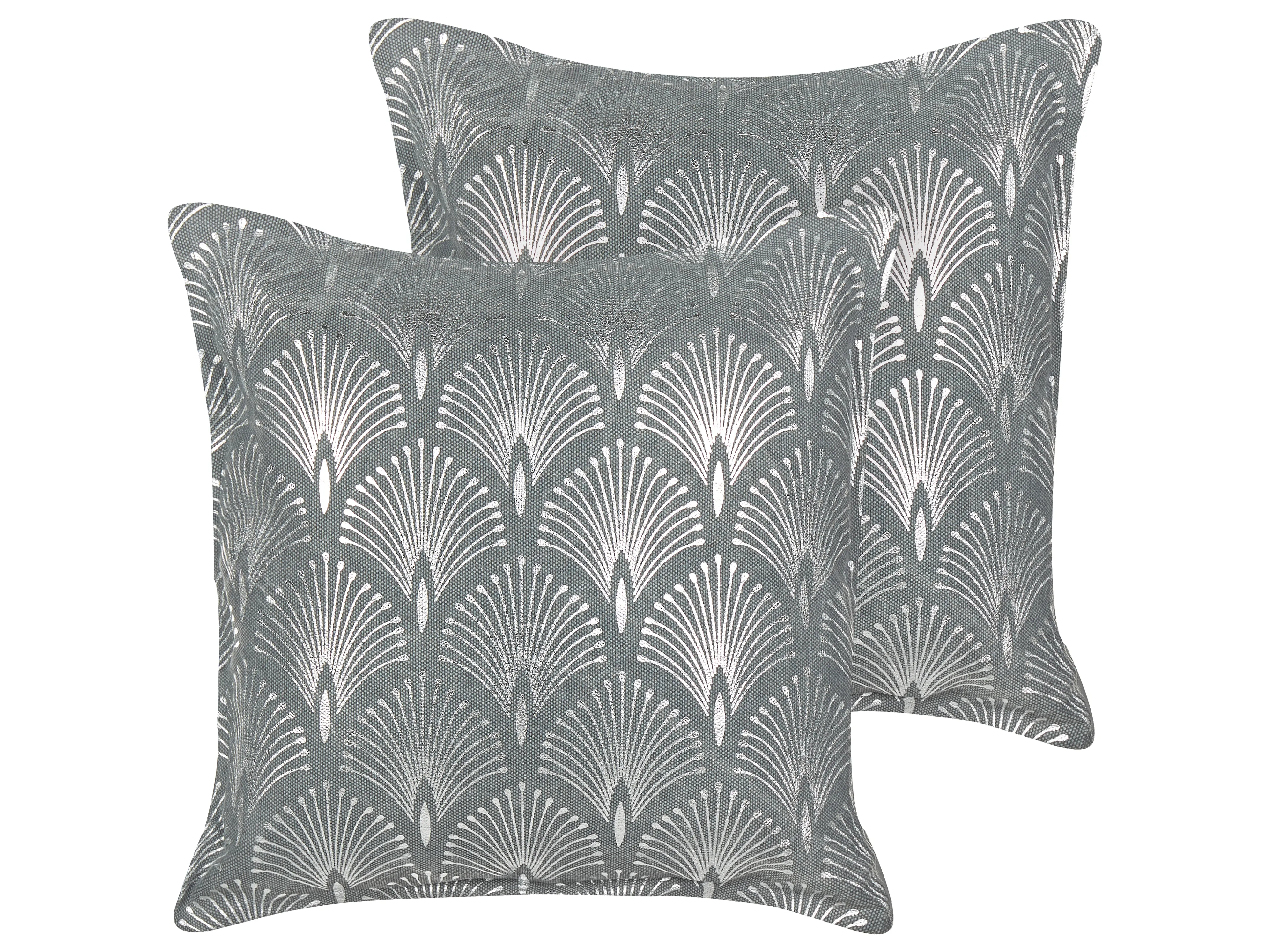 Set van 2 sierkussens HOYA Katoen 45 x 45 cm Grijs geometrisch patroon