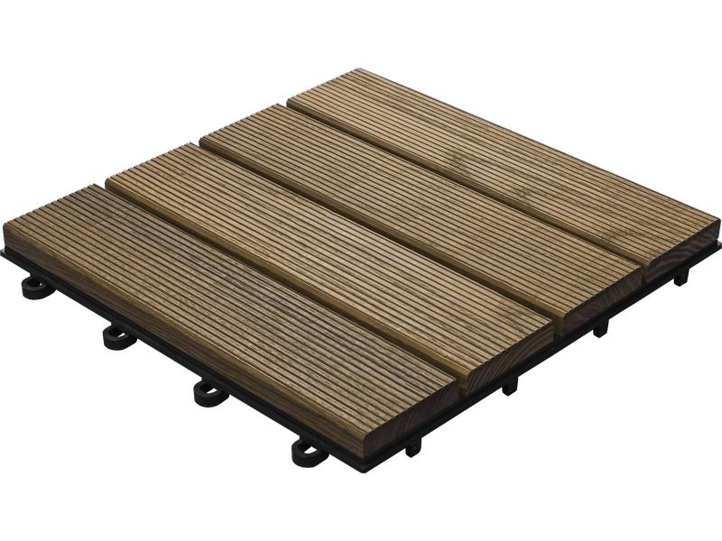 Florco Balkon-& Terrassenplatten Esche, 4 Latten 30 x 30, 6 Bodenplatte aus Eschenholz