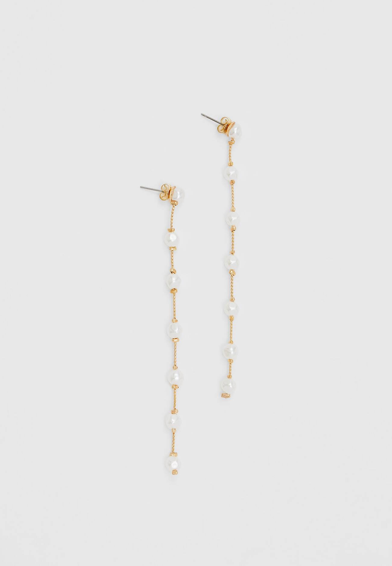 Brincos pendentes de pérola falsa