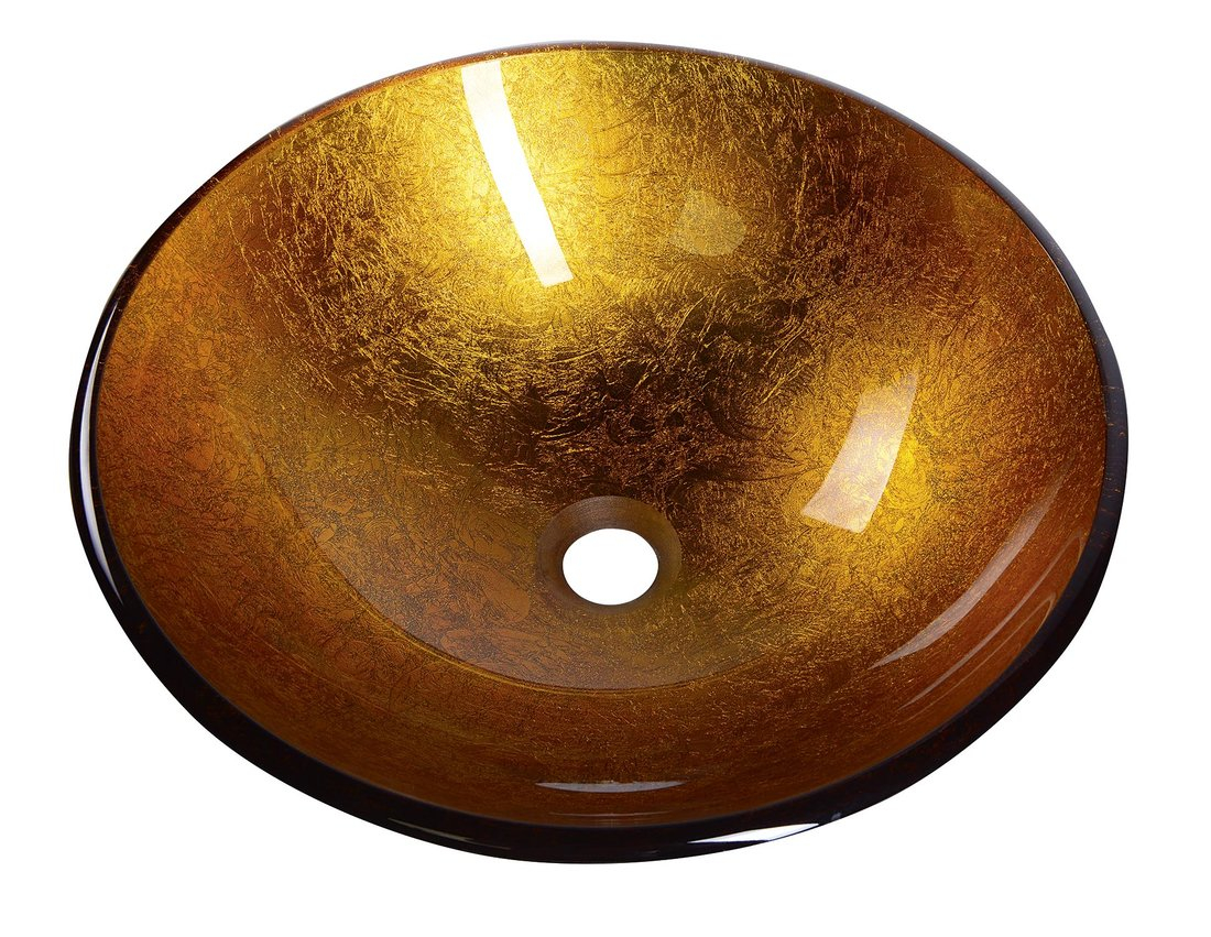 Sapho Mendoza glazen waskom 42cm goud