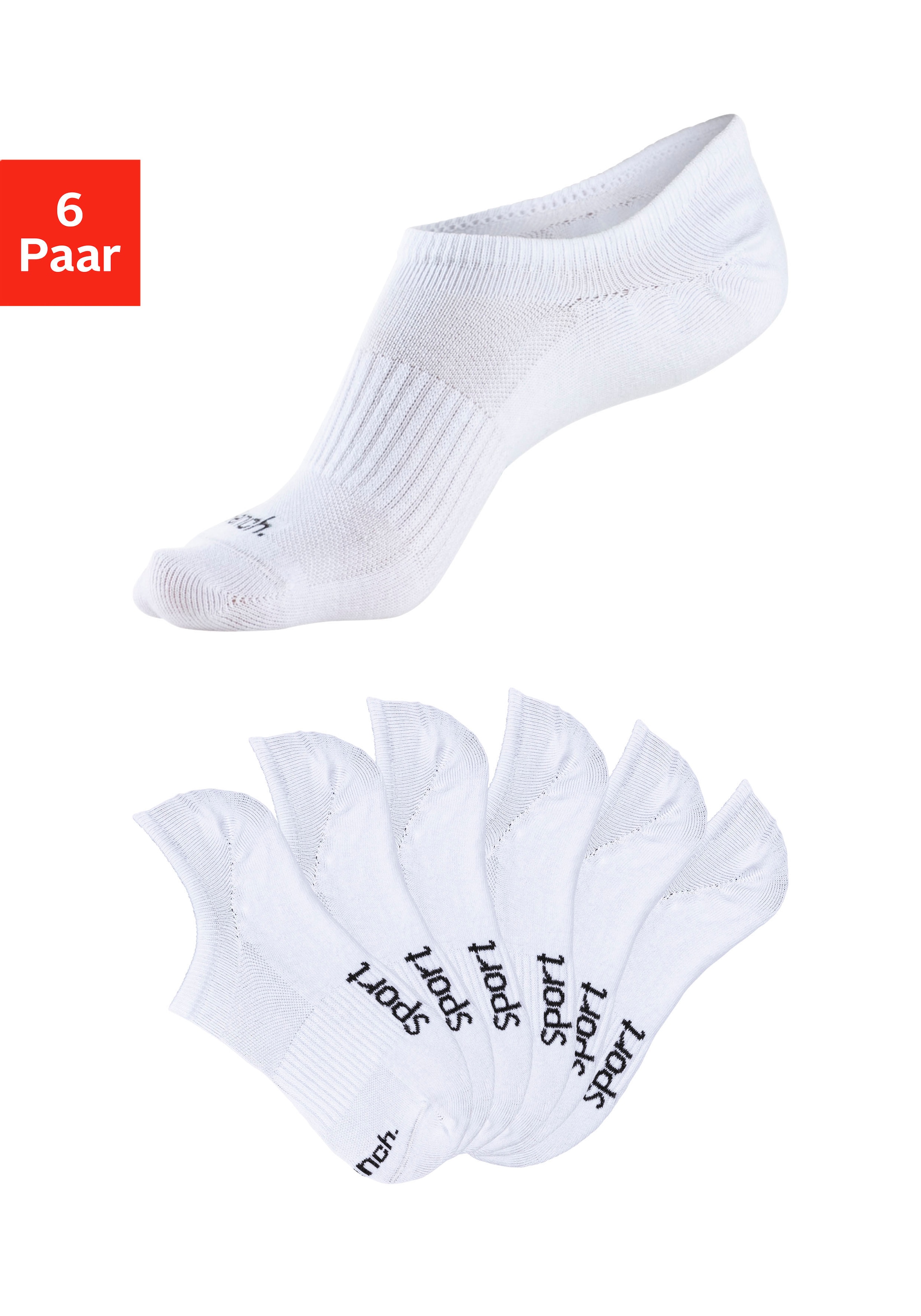 Bench. Sneakersocken Packung, 6 Paar tlg. nicht sichtbar in Sneakern