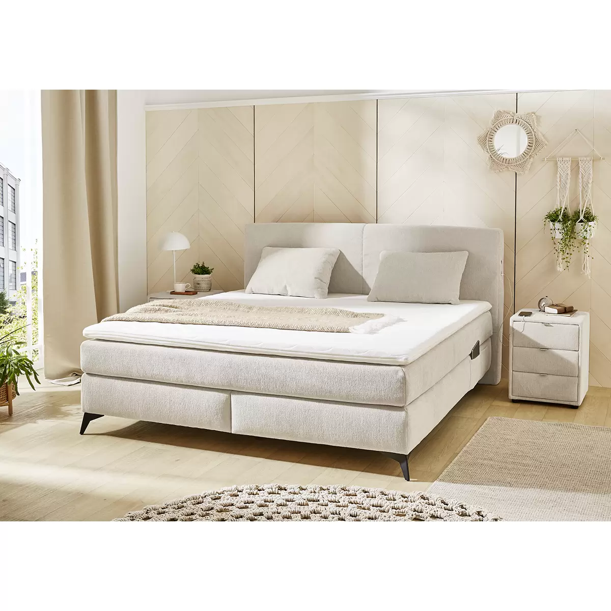 Boxspringbett Kimi Mix 180x200 Beige