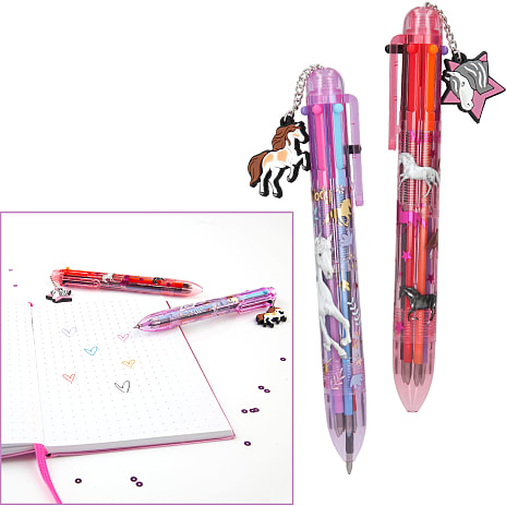 Miss Melody kuglepen m. 6 farver – flere varianter – assorteret