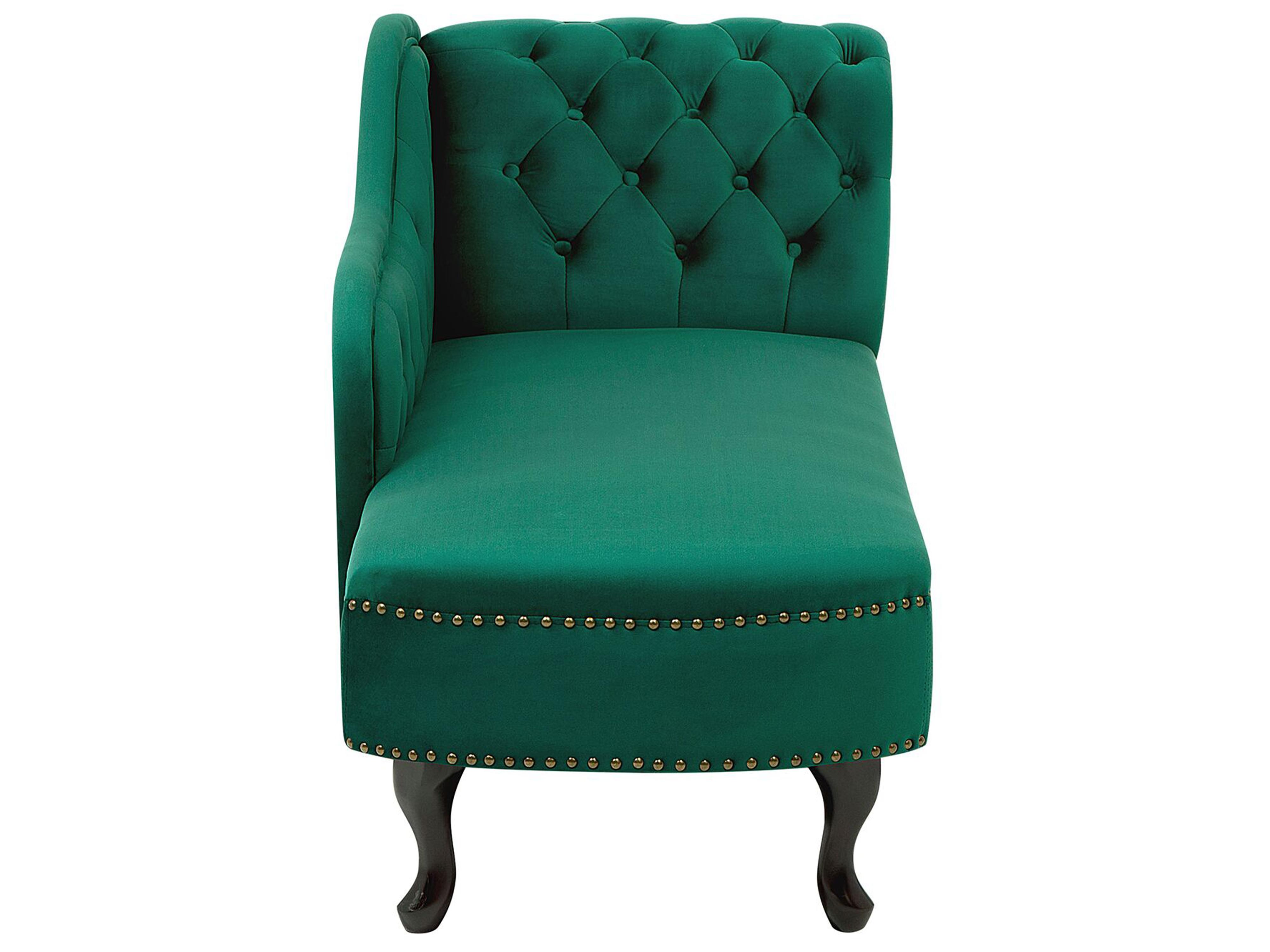 Rechtszijdige chaise longue NIMES Fluweel Groen